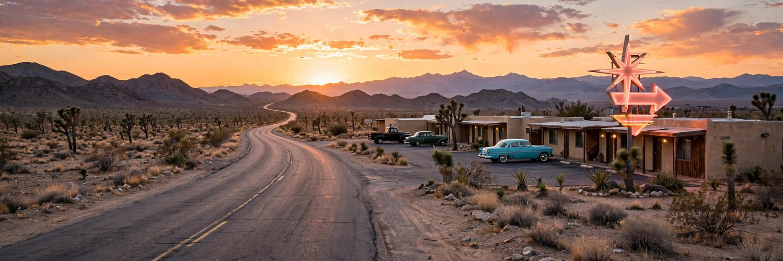 Route 66 road trip guide — neon signs along historic Route 66