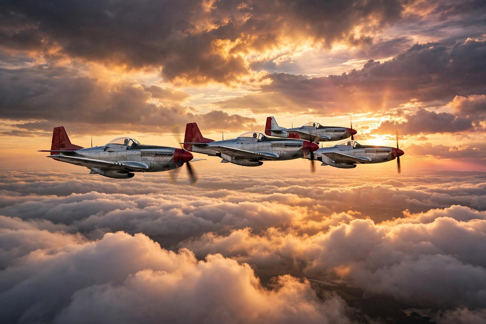 Tuskegee Airmen Red Tails P-51 Mustang pilots of World War II