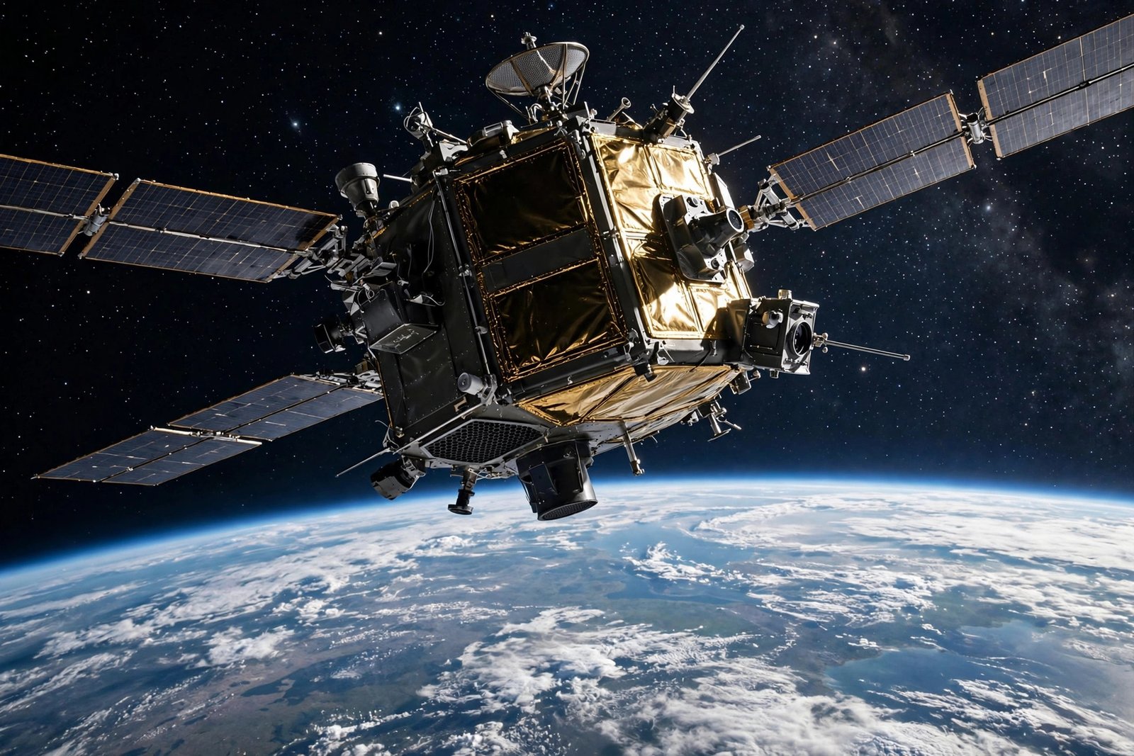 US Space Force Guardian watching over Earth and satellites